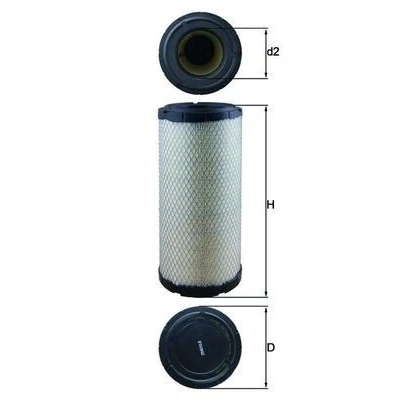 Imagem de MAHLE ORIGINAL LX 1241 Filtro de ar 322,5 140,5 Cartucho filtrante