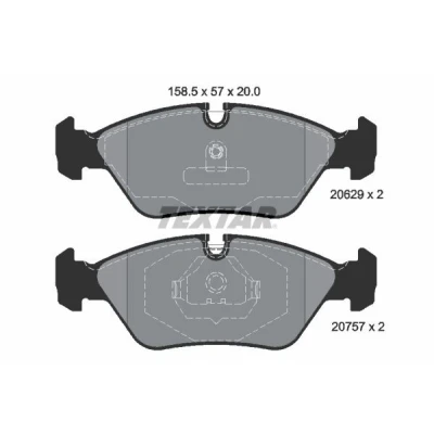 Imagem de TEXTAR 2062902 Jogo de pastilhas para travão disco preparado indicador aviso desgaste BMW: 3 Sedan, Cabrio, 5 Sedan
