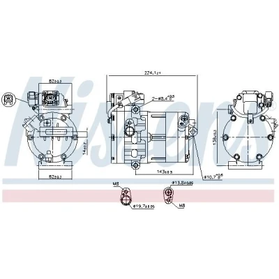 Imagem de NISSENS 891020 Compressor HES20 Óleo POE R 134a