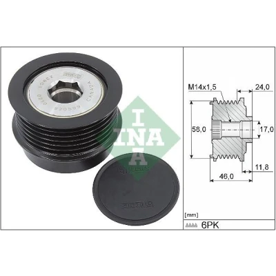 Imagem de INA 535 0355 10 Polia Roda Livre do Alternador Ferramenta especial necessária para a montagem CHRYSLER: VOYAGER 4