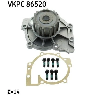 Imagem de SKF VKPC 86520 Bomba de água 14 com juntas Chapa aço para accionamento da correia dentada VOLVO: S80 I