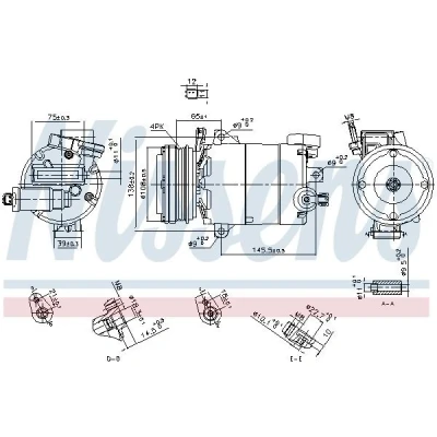 Imagem de NISSENS 890794 Compressor 7VS16EC 12 PAG 46 YF R 134a