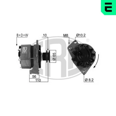 Imagem de ERA 210339A Alternador 14V 65A VOLKSWAGEN: GOLF 2, TRANSPORTER 3 Bus, Jetta SEAT: TOLEDO 1, AUDI: 80 B3