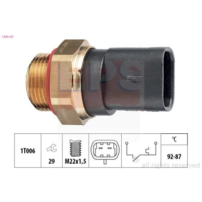Imagem de EPS 1.850.187 Interruptor de temperatura, ventilador do radiador M22x1,5 Made in Italy OE Equivalent FIAT: Punto I Hatchback, Panda Hatchback