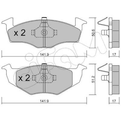 Imagem de CIFAM 822 206 0 Jogo de pastilhas para travão disco excl. contacto aviso desgaste VOLKSWAGEN: Polo IV Hatchback, III Hatchback