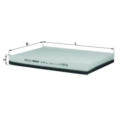 Imagem de MAHLE ORIGINAL LA 44 Filtro, ar do habitáculo Filtro de partículas 263,0mm 193mm 30,0mm VOLKSWAGEN: Passat B3/B4 Variant, Sedan