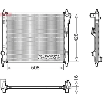 Imagem de DENSO DRM46075 Radiador, arrefecimento do motor 544mm 428mm 16mm NISSAN: Juke, Pulsar Hatchback