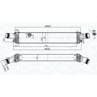 Imagem de MAGNETI MARELLI 351319204430 Intercooler AUDI: A4 B8 Sedan, A5 Cabrio, PORSCHE: Macan