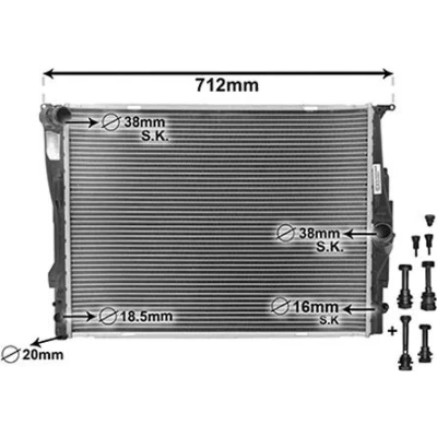 Imagem de VAN WEZEL *** IR PLUS 06002303 Radiador, arrefecimento do motor Alumínio 600 460 30 com acessórios adaptador Aletas de refrigeração soldadas