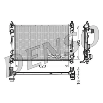 Imagem de DENSO DRM09113 Radiador, arrefecimento do motor Alumínio 620 392 16 FIAT: Doblo II Van / Carrinha