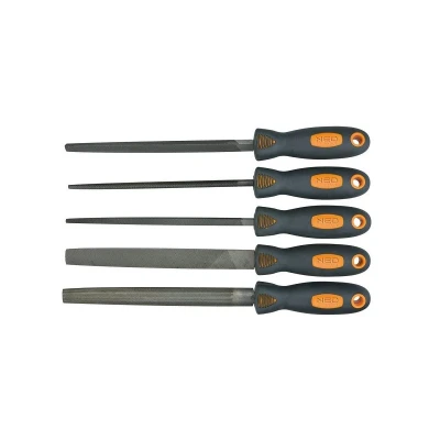 Imagem de NEO TOOLS 37 610 Kit de Limas 200 5 planas, lima triangular, paralela, semi redondas, redonda