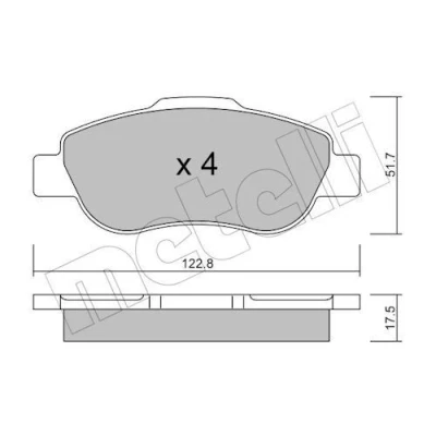 Imagem de METELLI 22 0638 0 Jogo de pastilhas para travão disco excl. contacto aviso desgaste FIAT: Panda II Hatchback