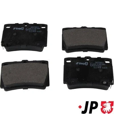 Imagem de JP GROUP 3963700610 Jogo de pastilhas para travão disco Eixo traseiro com avisador sonoro desgaste MITSUBISHI: Pajero 2, Sport 1 SUV