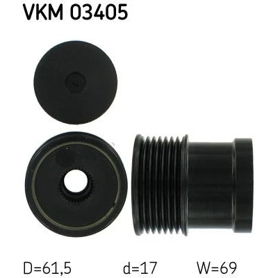 Imagem de SKF VKM 03405 Polia Roda Livre do Alternador 69