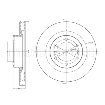 Imagem de METELLI Disco de travão 337,9mm 32,0mm 6 108,0mm ventilado pintado 23 1298C 4351260190,4351260191 Discos