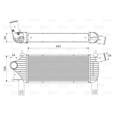 Imagem de VALEO 818608 Intercooler sem válvula de recirculação dos gases escape NISSAN: NP300 Navara Pick up