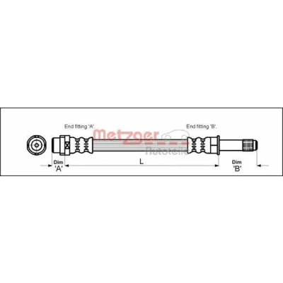 Imagem de METZGER 4110331 Mangueira de Travão 364 M10 x 1