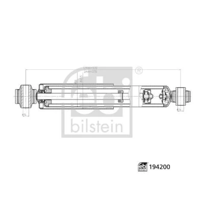 Imagem de FEBI BILSTEIN 194200 Amortecedor Eixo traseiro esquerdo, direito Pressão do gás 530mm 370mm Tubo duplo telescópico