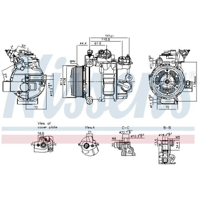 Imagem de NISSENS 890793 Compressor 7SBH17C 12 PAG 46 YF R 134a FORD: FOCUS 3 Turnier