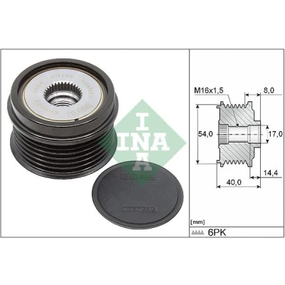 Imagem de INA 535 0334 10 Polia Roda Livre do Alternador Ferramenta especial necessária para a montagem FIAT: Grande Punto Hatchback