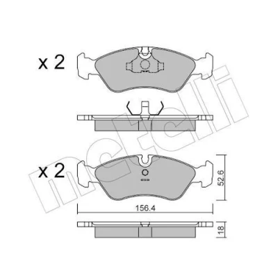 Imagem de METELLI 22 0117 0 Jogo de pastilhas para travão disco preparado indicador aviso desgaste OPEL: Astra F Sedan, CC