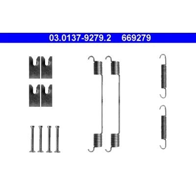 Imagem de ATE 03.0137 9279.2 Kit de acessórios, maxilas do travão FORD: Transit Connect Mk1 Van