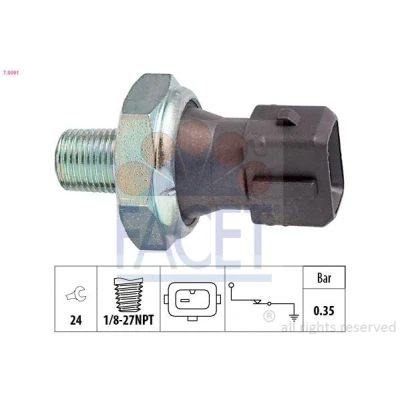 Imagem de FACET 7.0091 Sensor Pressão do Óleo 1/8 27NPT Made in Italy OE Equivalent HONDA: CIVIC 6 Hatchback, ACCORD 5, Fastback