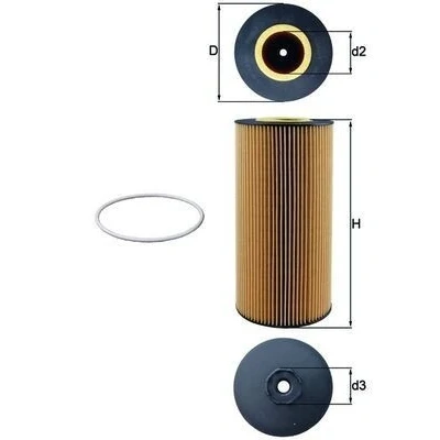 Imagem de MAHLE ORIGINAL OX 348D Filtro de óleo Cartucho filtrante RENAULT TRUCKS: T Serie, IVECO: Stralis, DAF: CF 85