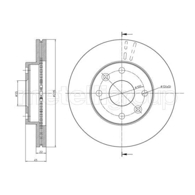 Imagem de CIFAM Disco de travão 235,0mm 22,0mm 4 55,0mm ventilado 800 959 KDX7433251,MDX7433251 Discos