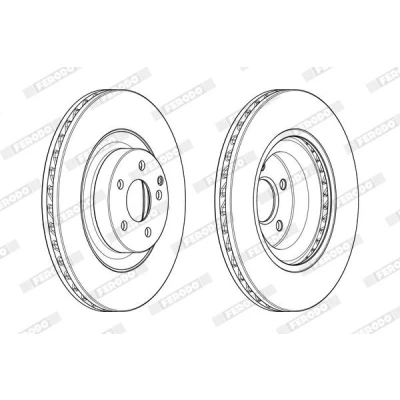 Imagem de FERODO PREMIER DDF1905C 1 Disco de travão 350 32 5 112 ventilado revestido sem acessórios MERCEDES BENZ: Classe E Sedan, T modell, CLS Coupe