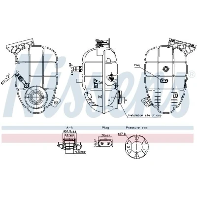 Imagem de NISSENS 996325 Depósito de Compensação Refrigerante 1,3 com capa BMW: 3 Touring, Sedan