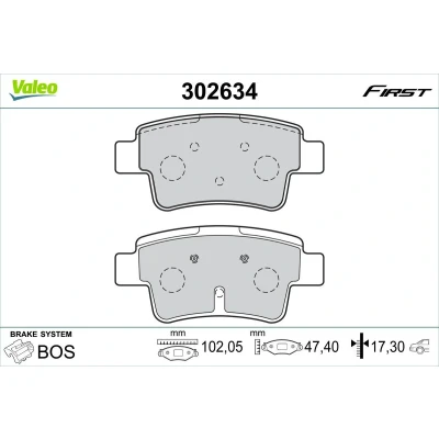 Imagem de VALEO 302634 Jogo de pastilhas para travão disco Eixo traseiro excl. contacto aviso desgaste com chapa anti ruído OPEL: Corsa D Hatchback