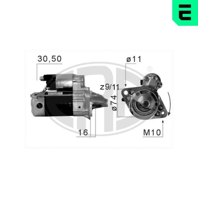 Imagem de ERA 220675A Motor de arranque 12 1 TOYOTA: Corolla IX Station Wagon, Avensis II Hatchback