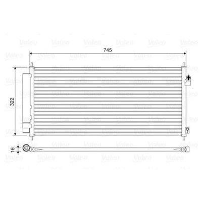 Imagem de VALEO 814413 Condensador com secador Alumínio 322mm R134a HONDA: Jazz Hatchback (GE, GG, GP, ZA) 1.3 i, 1.2 2008