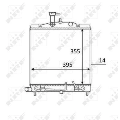 Imagem de NRF 58531 Radiador, arrefecimento do motor Alumínio 388 355 16 Aletas de refrigeração soldadas KIA: Picanto I