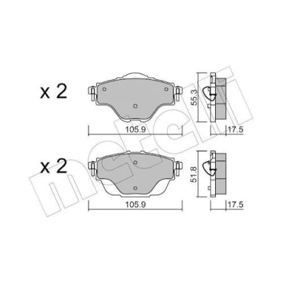 Imagem de METELLI 22 0988 0 Jogo de pastilhas para travão disco excl. contacto aviso desgaste PEUGEOT: 308 SW 2, II Hatchback, 5008