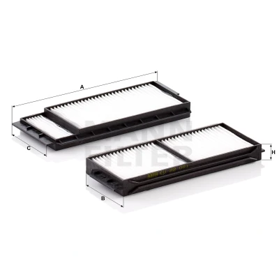 Imagem de MANN FILTER CU 22 001 2 Filtro, ar do habitáculo Filtro de partículas 236 96 MAZDA: 3 Hatchback, 5, Sedan