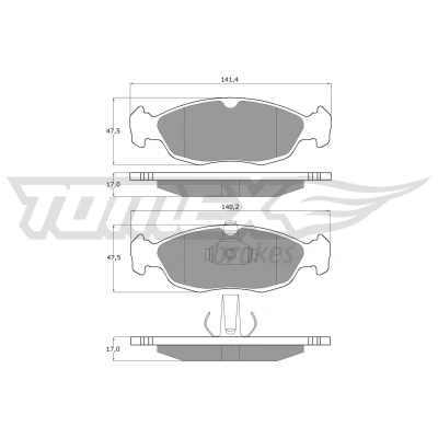 Imagem de TOMEX brakes TX 11 71 Jogo de pastilhas para travão disco Eixo dianteiro PEUGEOT: 106 II Hatchback, 306 I Hatchback