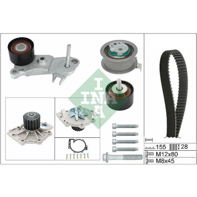 Imagem de INA 530 0762 30 bomba de Água + Kit Correia Distribuição com água VOLVO: V40 Hatchback, V60 I, XC60 I