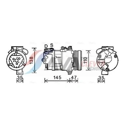 Imagem de PRASCO BWAK395 Compressor CSV613C R 134a BMW: 3 Sedan, Coupe, Touring