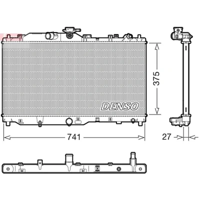 Imagem de DENSO DRM44050 Radiador, arrefecimento do motor 375 751 27