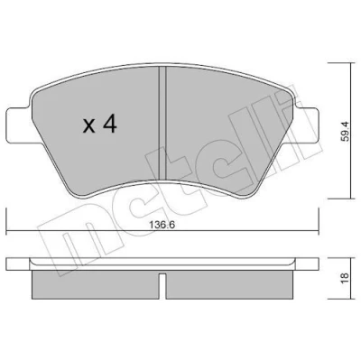 Imagem de METELLI 22 0544 0 Jogo de pastilhas para travão disco excl. contacto aviso desgaste RENAULT: MEGANE 2 Kombi, 2, SCENIC