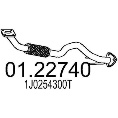 Imagem de MTS 01.22740 Tubo de escape 870 à frente para a panela central VOLKSWAGEN: Golf 4, 4 Variant