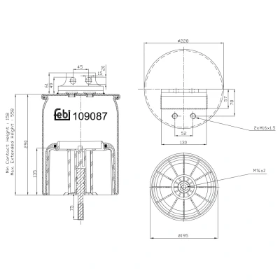 Imagem de FEBI BILSTEIN 109087 Fole, suspensão pneumática