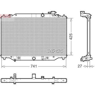 Imagem de DENSO DRM44051 Radiador, arrefecimento do motor 741mm 425mm 27mm