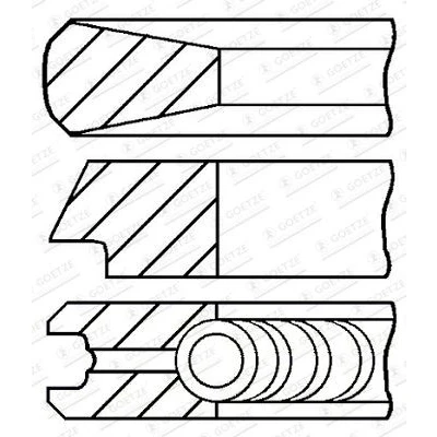 Imagem de Goetze ENGINE 08 424008 00 Jogo de Anéis do Pistão 75,6 0,6 Diamond Coated LKZ Ring PEUGEOT: 206 Hatchback, 407 SW, Expert II Van