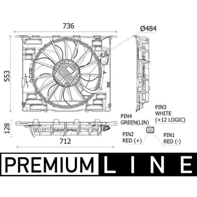 Imagem de MAHLE ORIGINAL CFF 535 000P Ventilador de Radiador 484 12 600 elétrico com aro