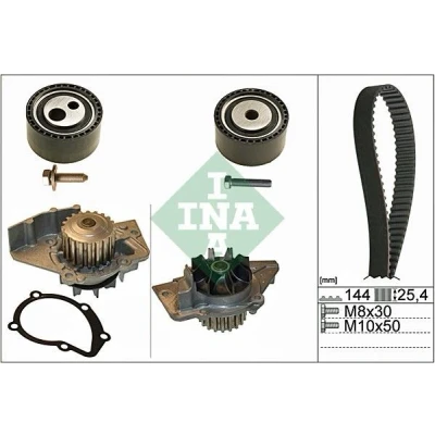 Imagem de INA 530 0474 30 bomba de Água + Kit Correia Distribuição com água CITROËN: Jumpy I Van, MPV, PEUGEOT: Expert Van