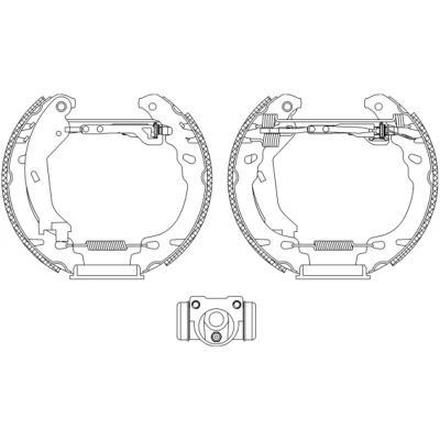Imagem de TEXTAR Shoe Kit Pro 84064600 Jogo de travões, travões tambor com cilindro travão roda, elemento regulação FIAT: 500 Hatchback