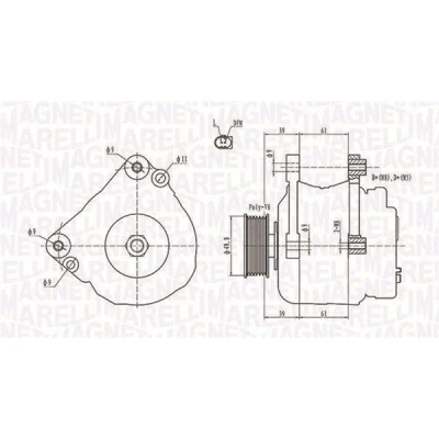 Imagem de MAGNETI MARELLI 063731729010 Alternador 12V 110A VOLKSWAGEN: Polo IV Hatchback, GOLF 5, 6, SKODA: Fabia I 1 Combi